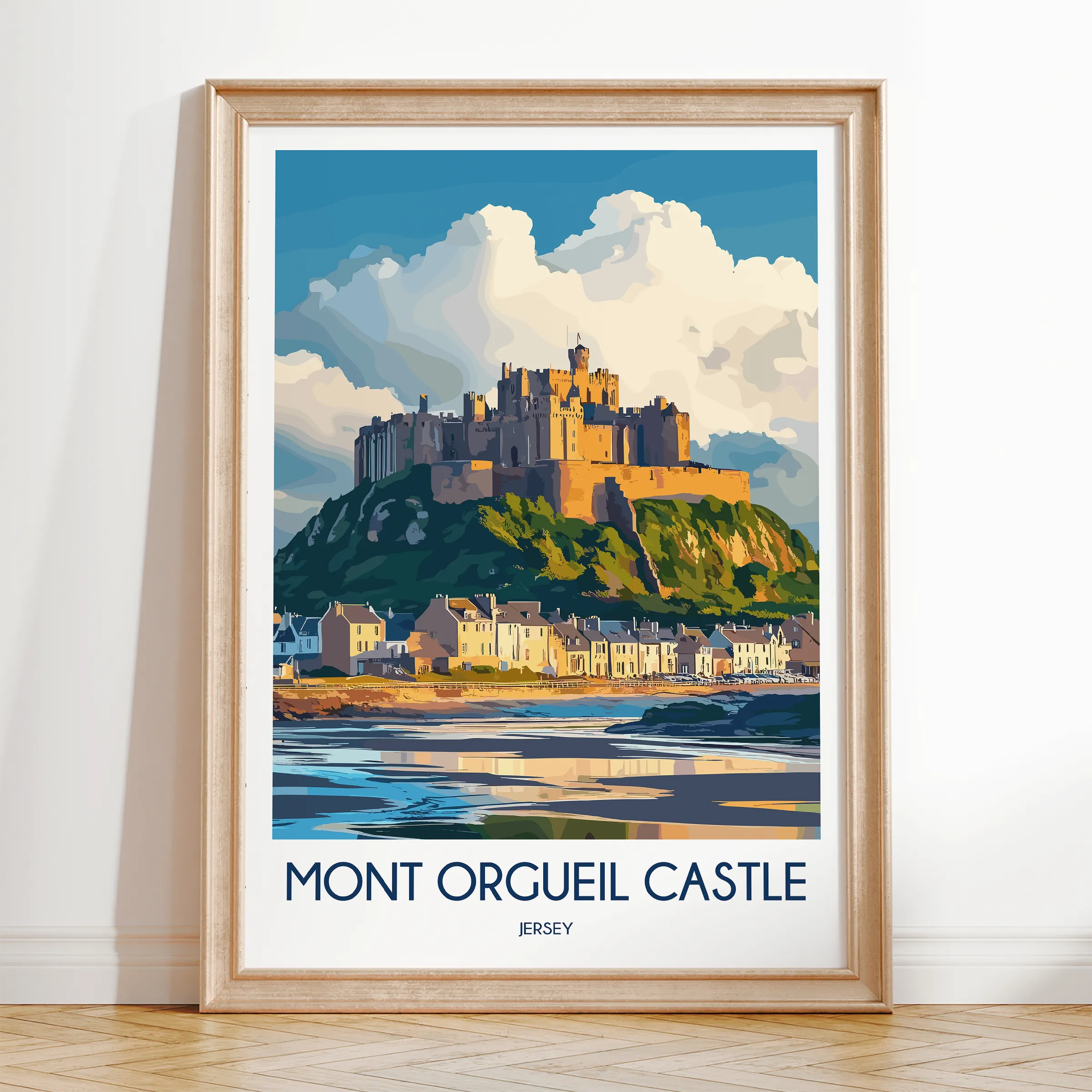 Mont Orgueil Castle Modern Travel Poster