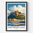 Mont Orgueil Castle Retro Travel Illustration