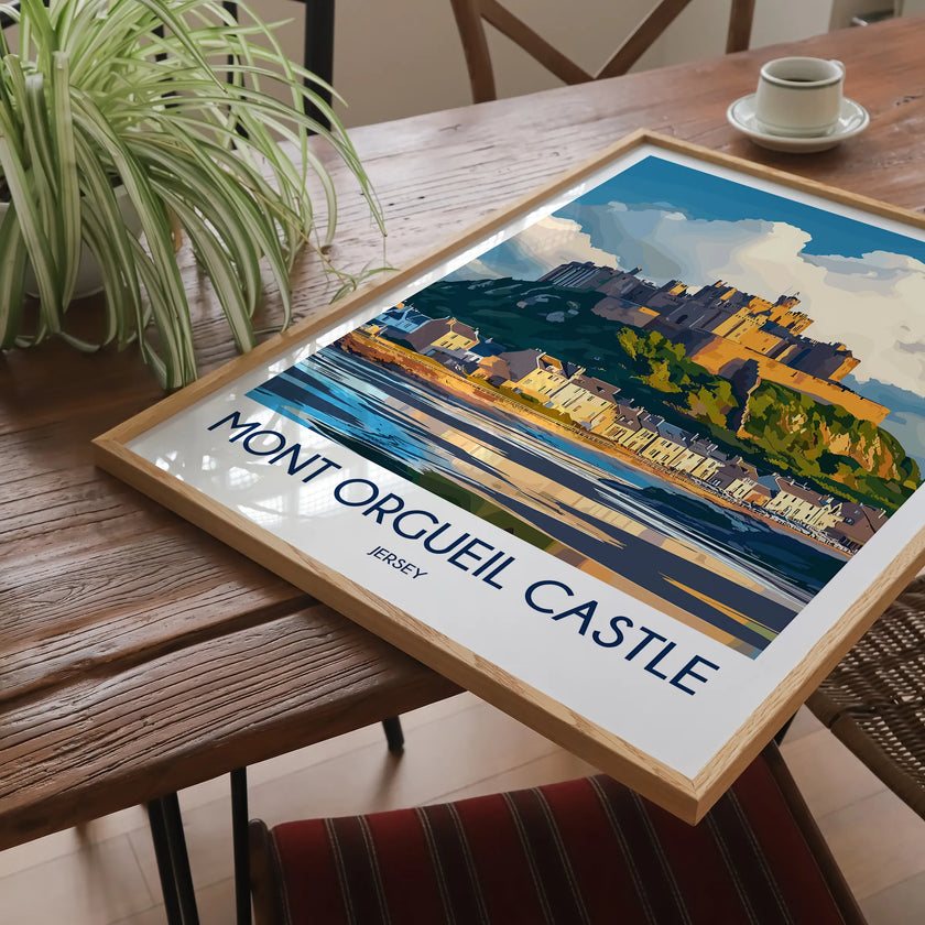 Mont Orgueil Castle Scenic Landscape Art