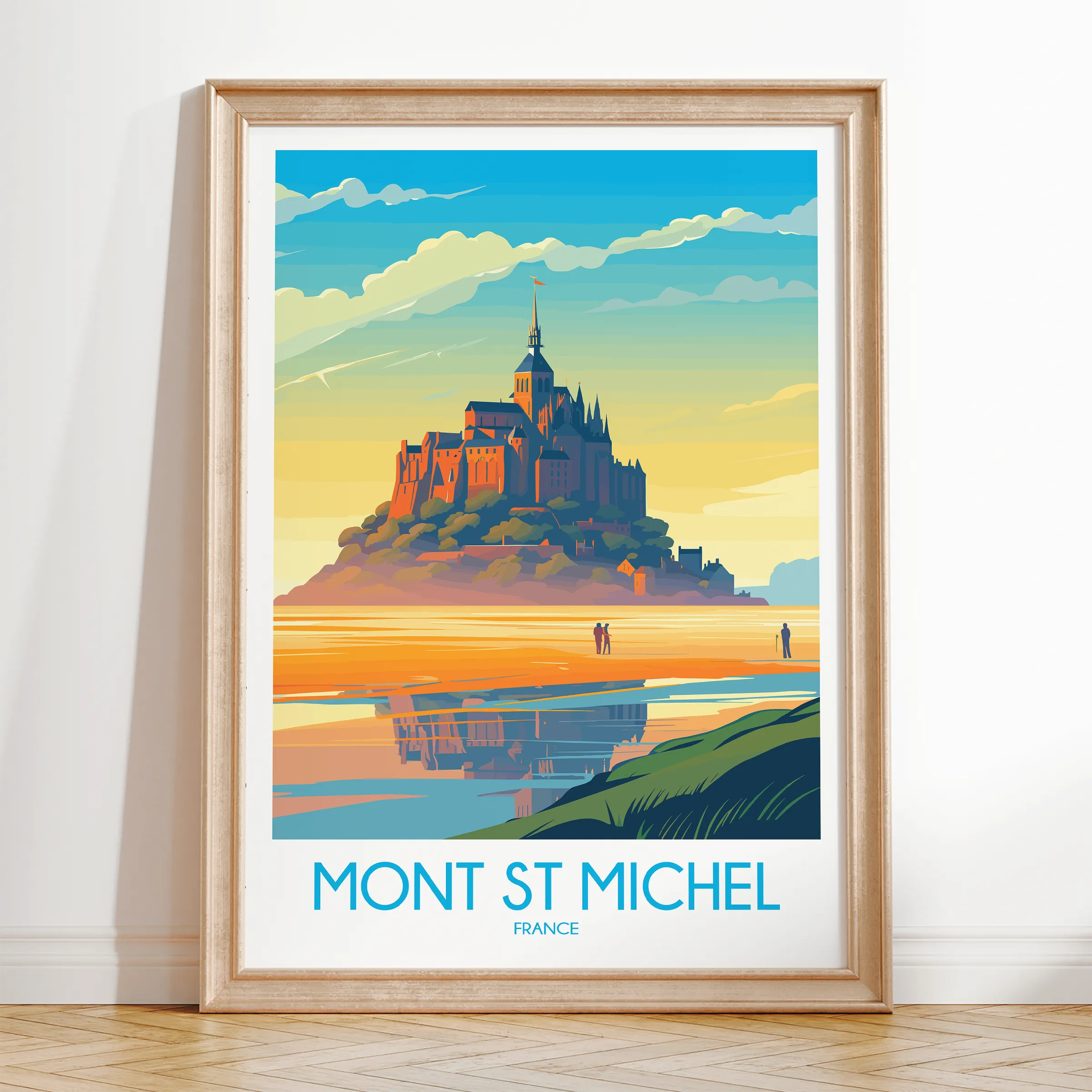 Mont St Michel Modern Travel Poster