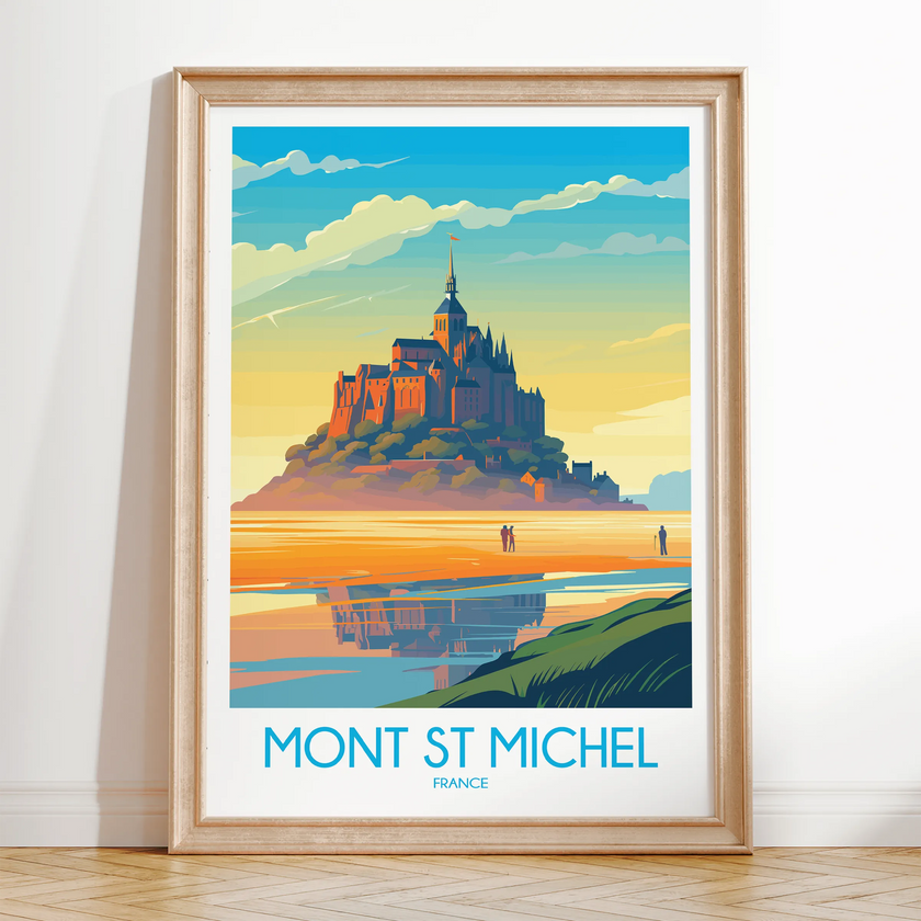 Mont St Michel Modern Travel Poster