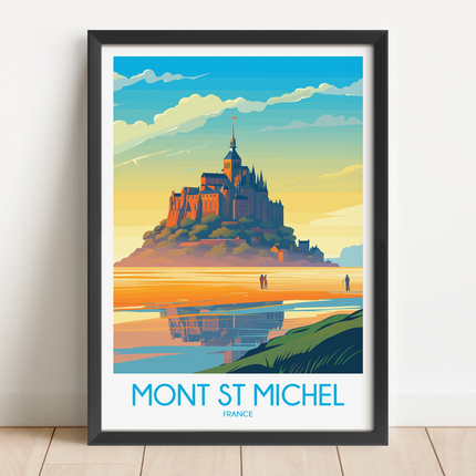 Mont St Michel Vintage Style Print