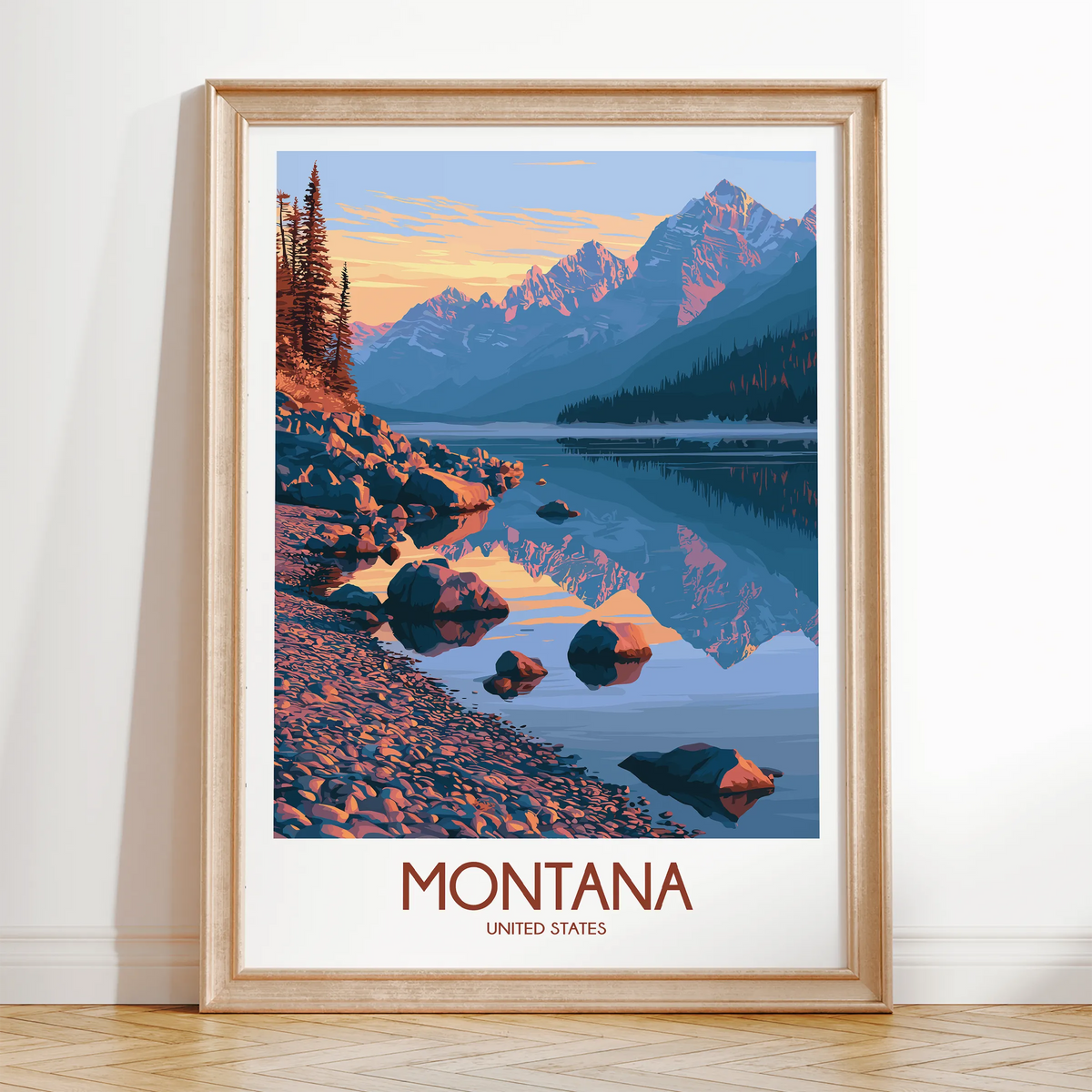 Montana Modern Travel Poster
