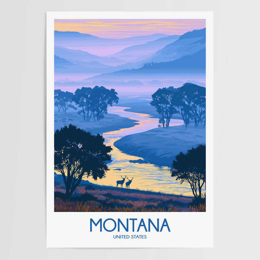 Montana Modern Travel Poster