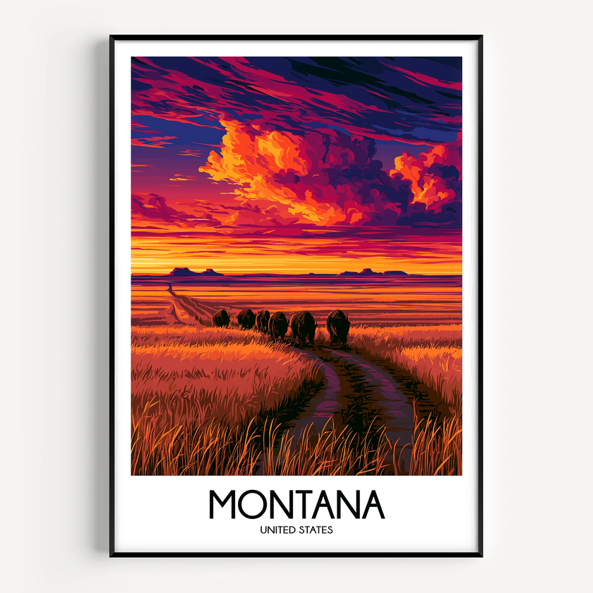 Montana Modern Travel Poster