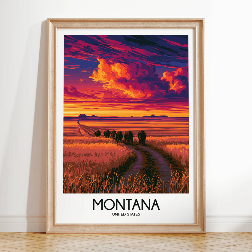 Montana Retro Travel Illustration