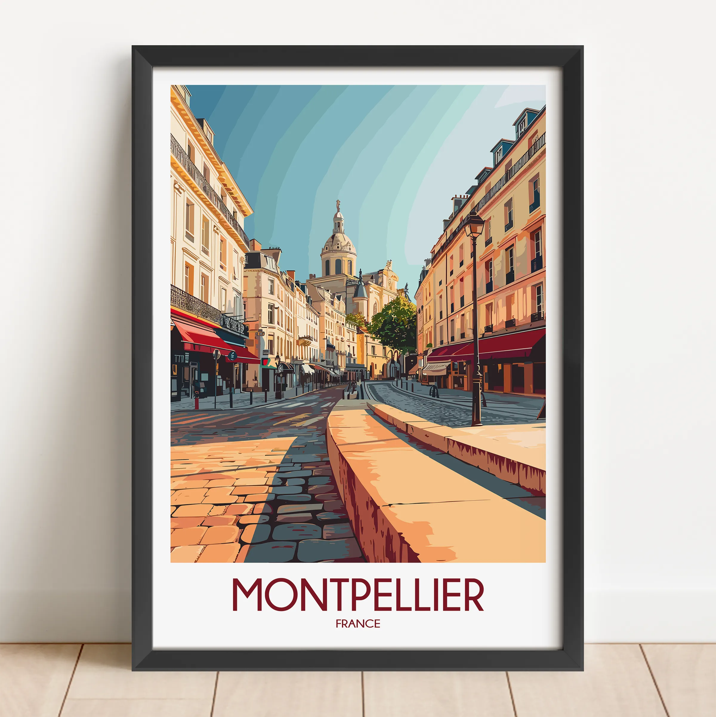 Montpellier Retro Travel Illustration