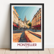 Montpellier Retro Travel Illustration