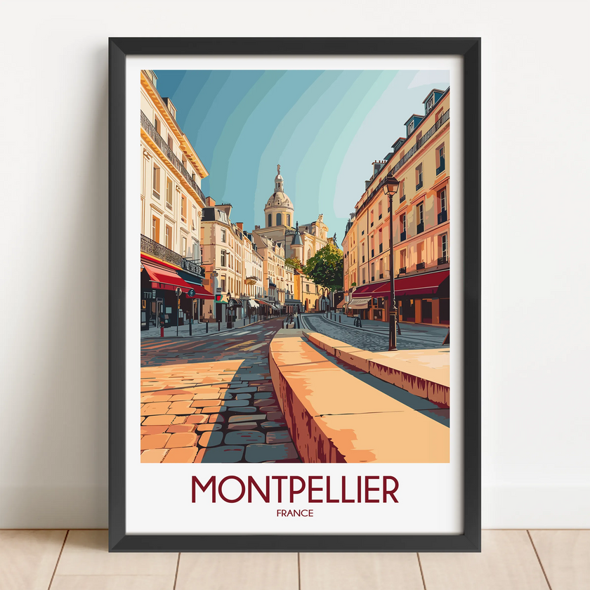 Montpellier Retro Travel Illustration