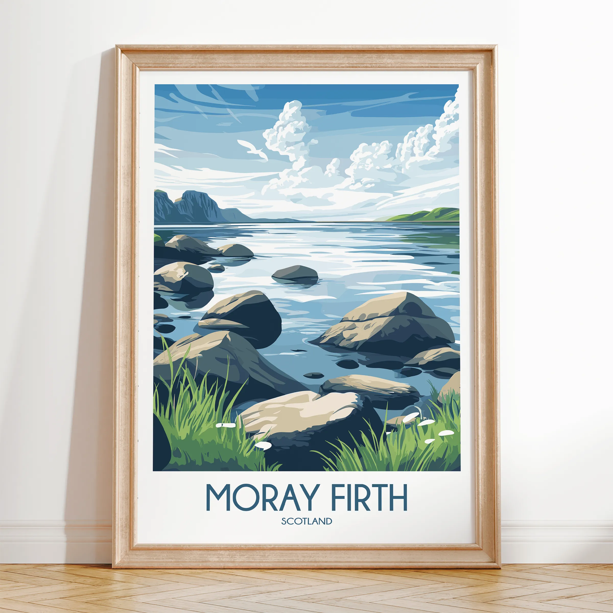 Moray Firth Retro Travel Illustration