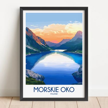 Morskie Oko Retro Travel Illustration