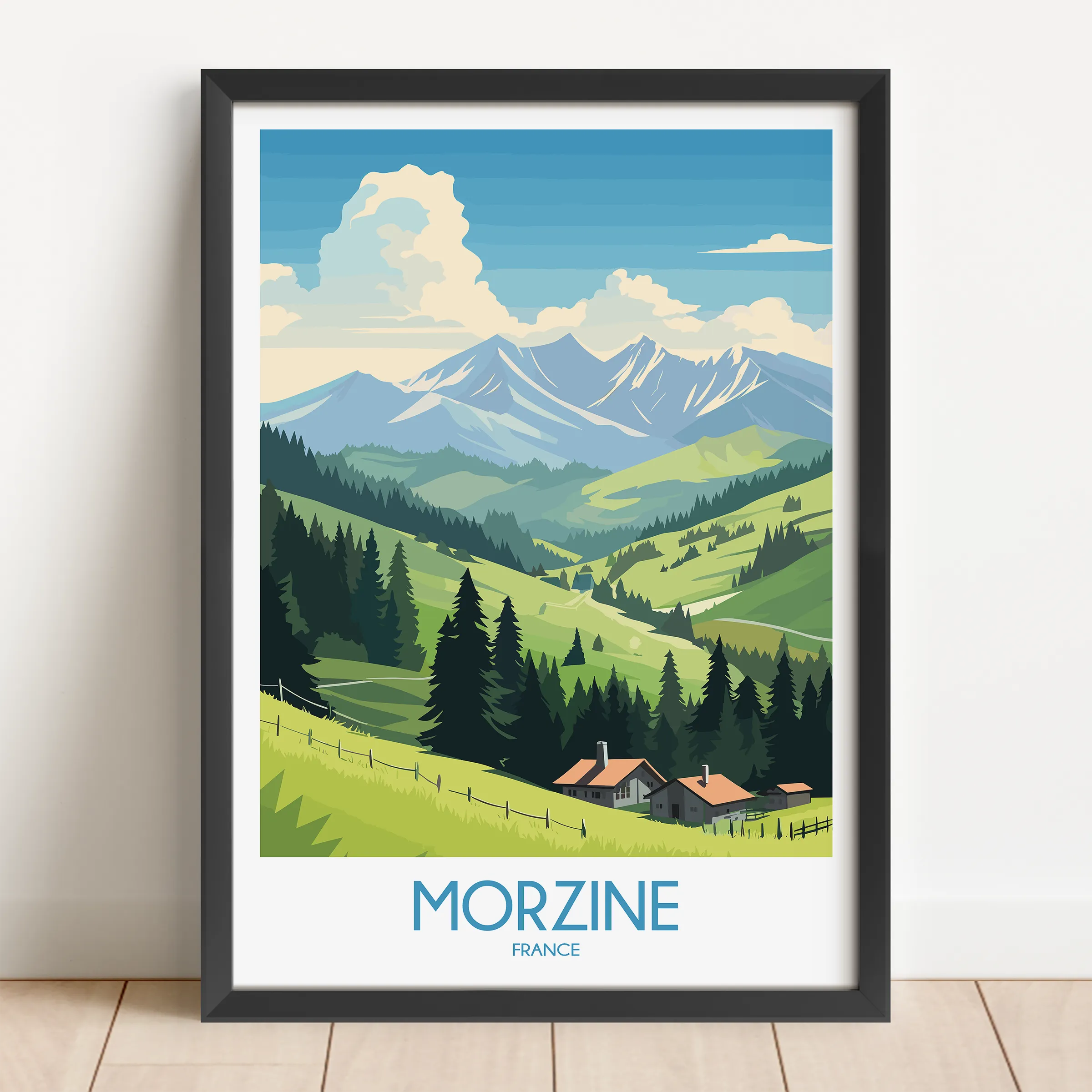 Morzine Retro Travel Illustration