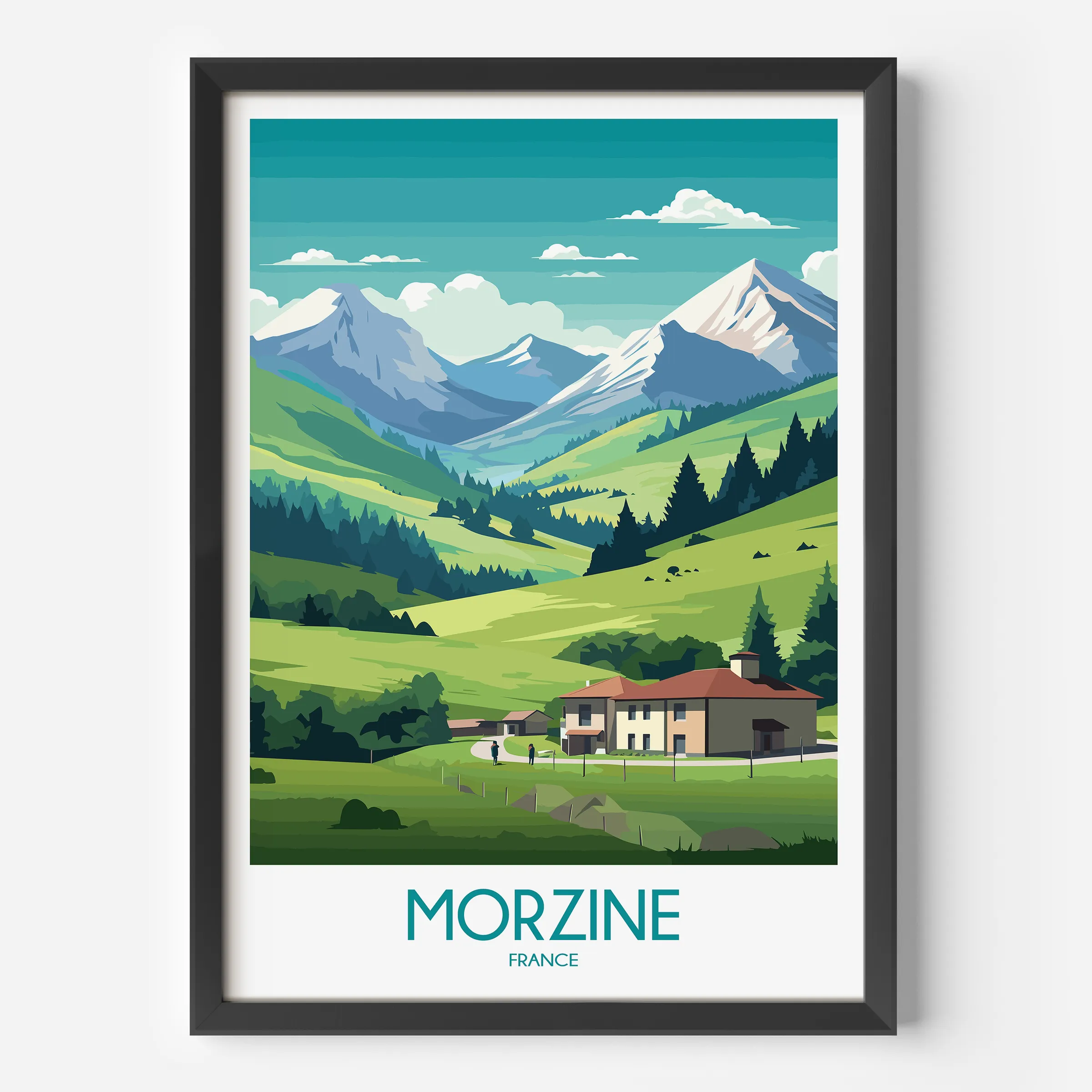 Morzine Retro Travel Illustration