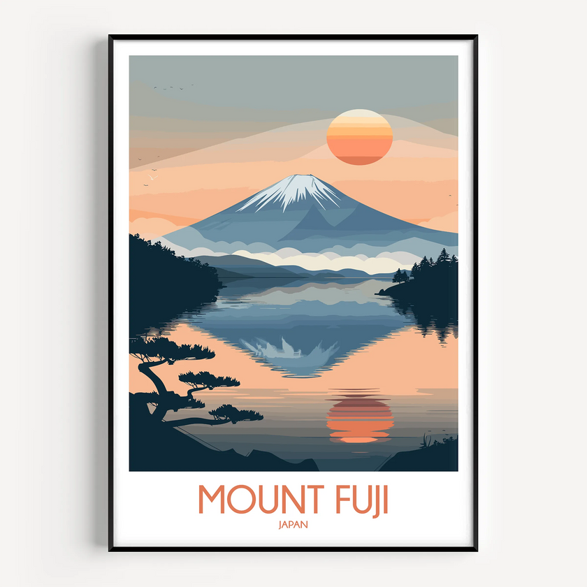 Mount Fuji Modern Travel Poster