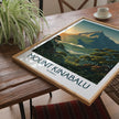 Mount Kinabalu Retro Travel Illustration