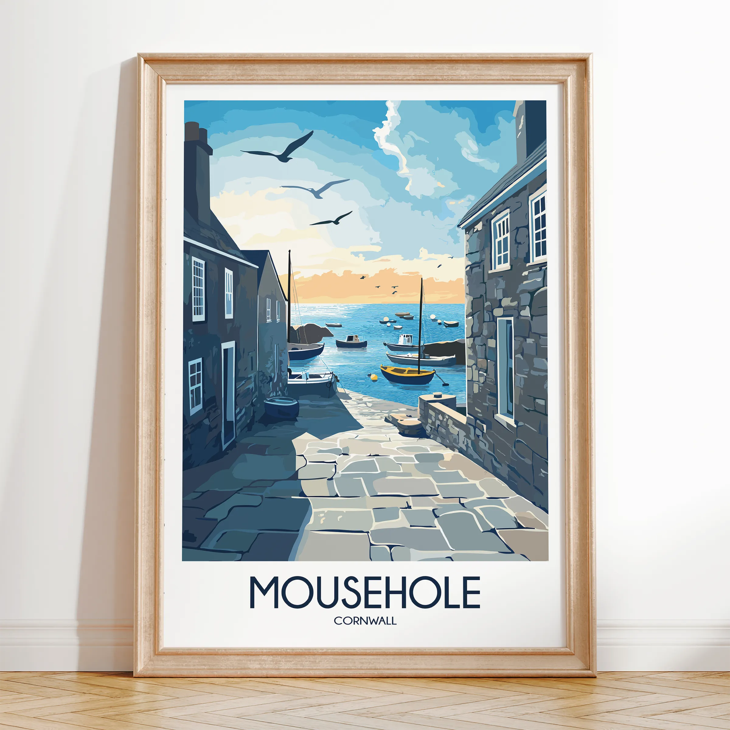 Mousehole Scenic Landscape Art