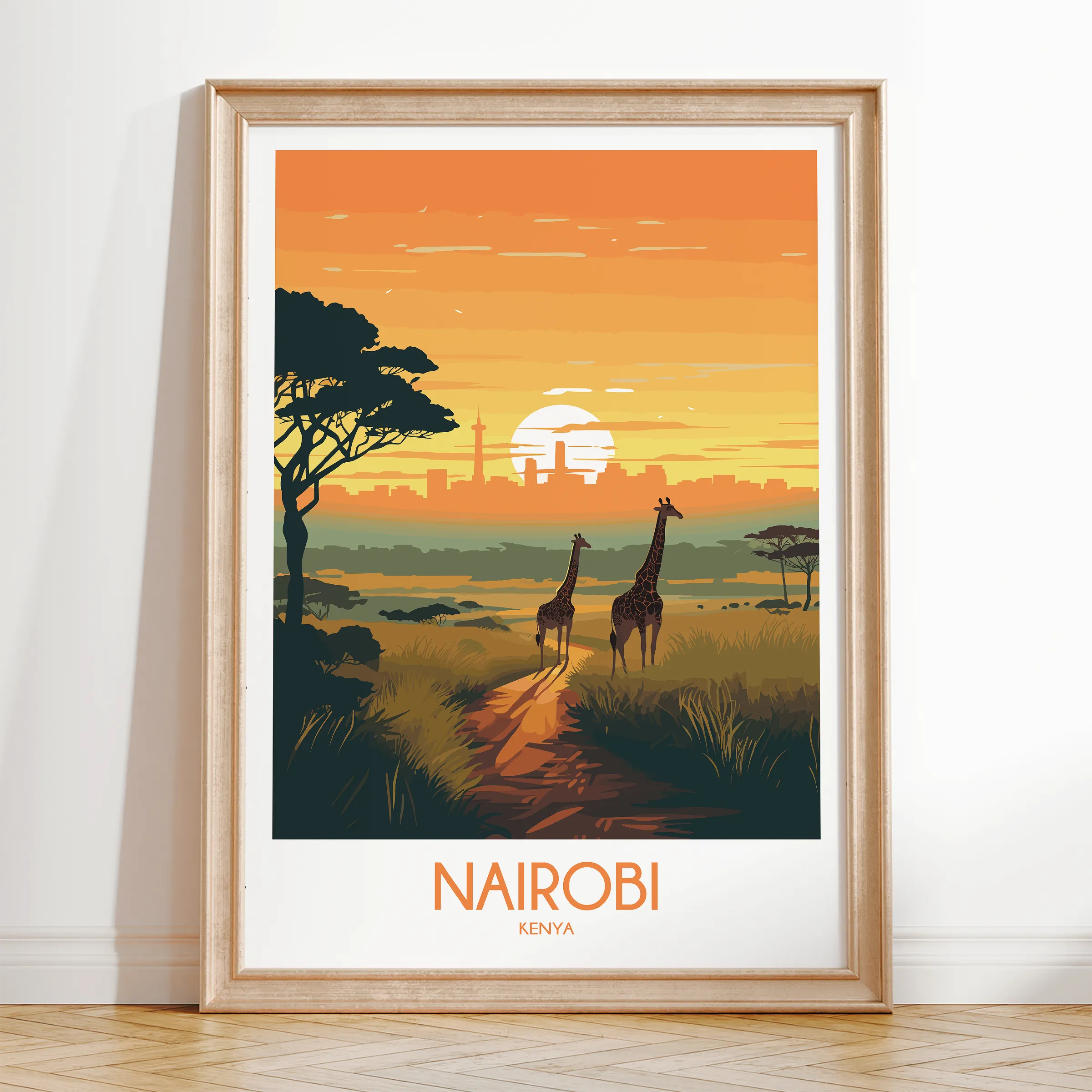 Nairobi Retro Travel Illustration