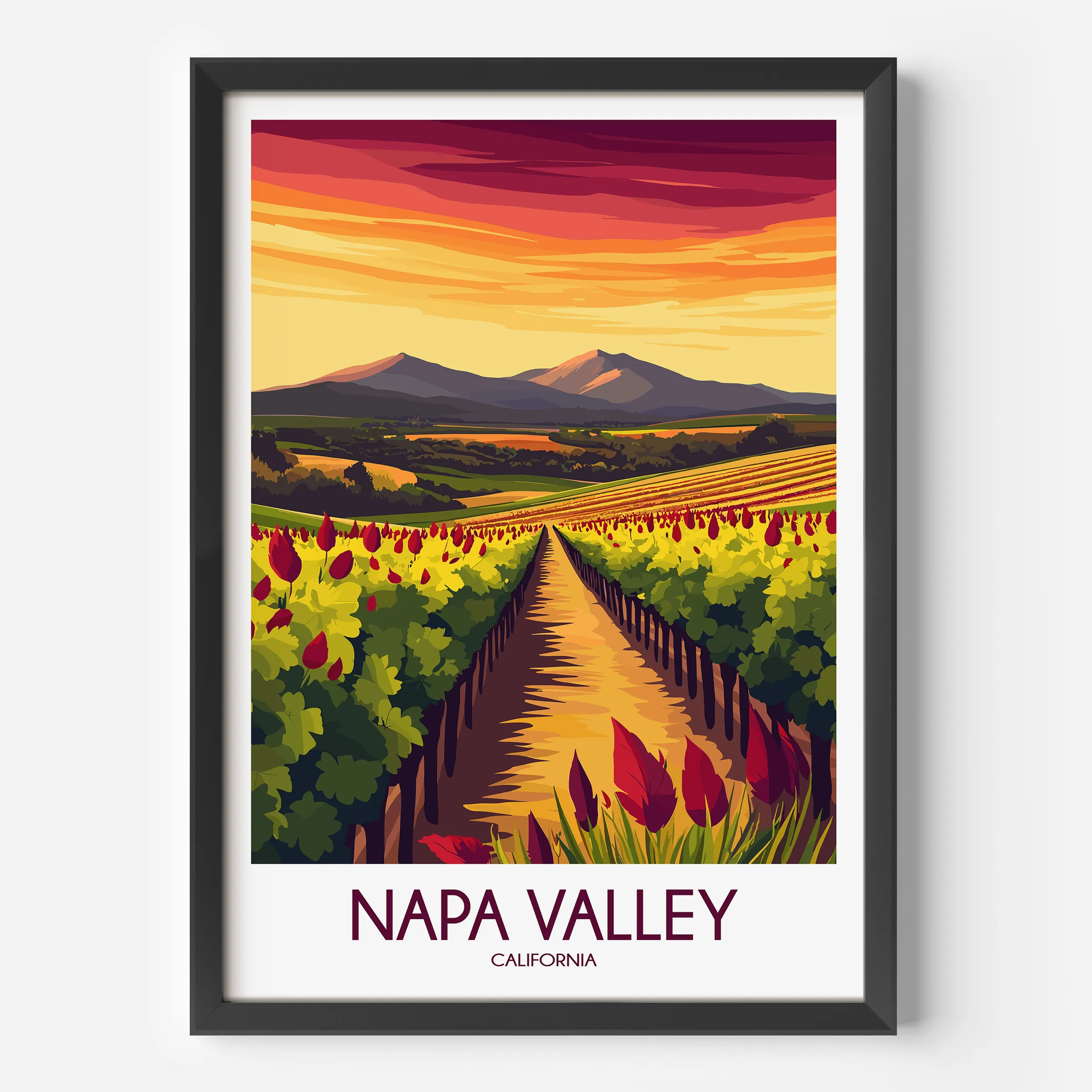 Napa Valley Vineyard Destination Art Gift
