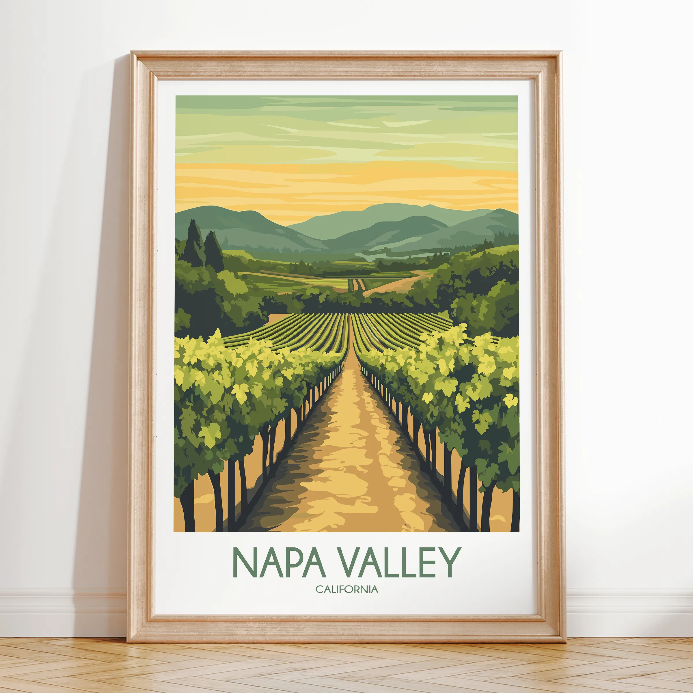 Napa Valley Vineyard Minimalist Wall Art