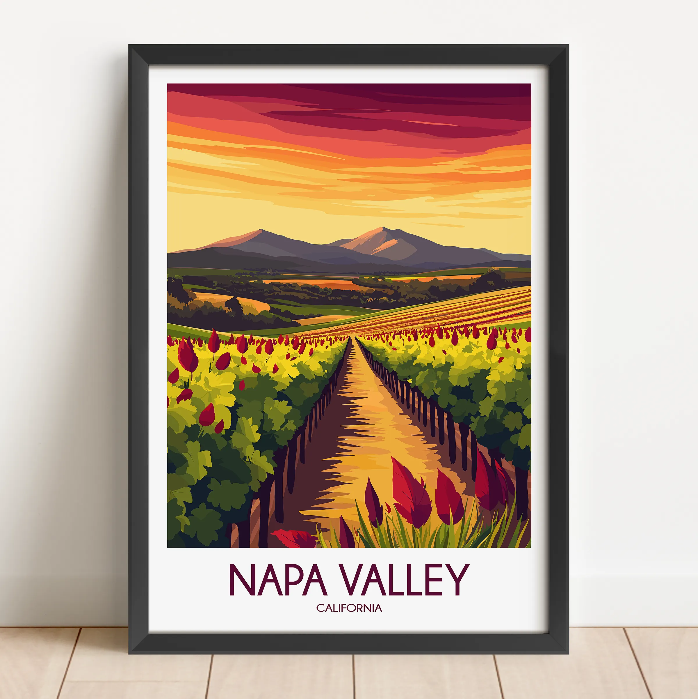 Napa Valley Vineyard Minimalist Wall Art