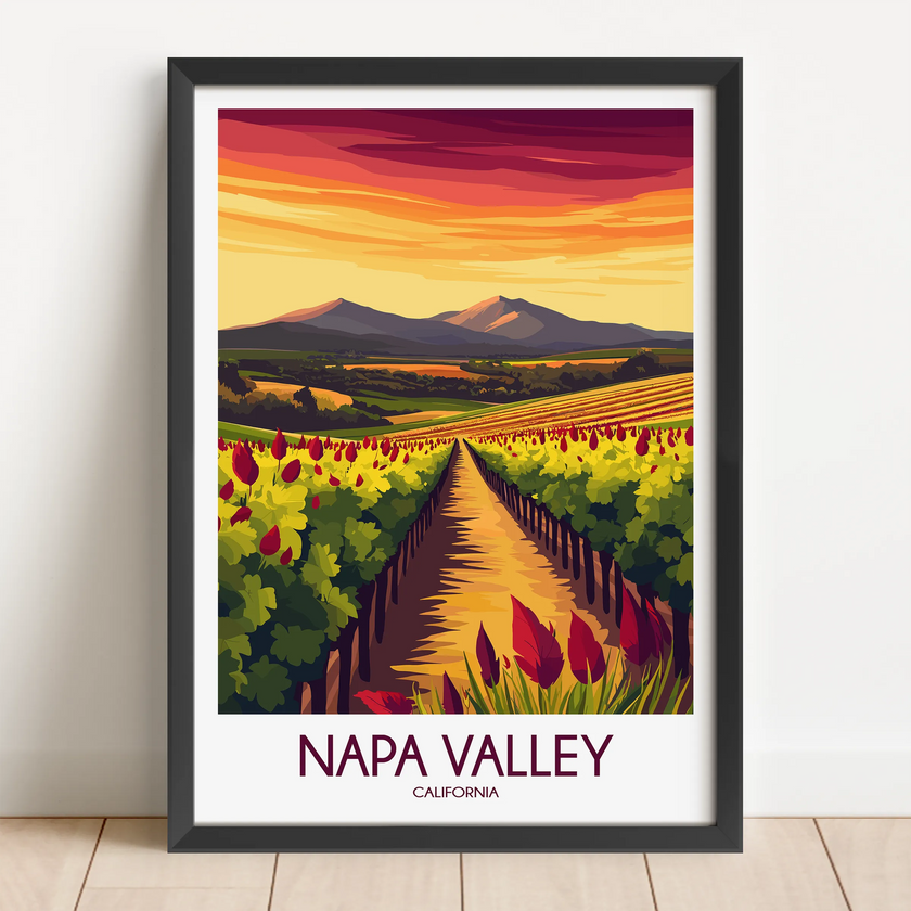 Napa Valley Vineyard Minimalist Wall Art