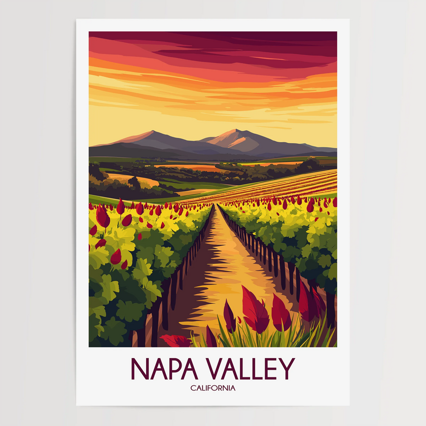 Napa Valley Vineyard Modern Travel Poster