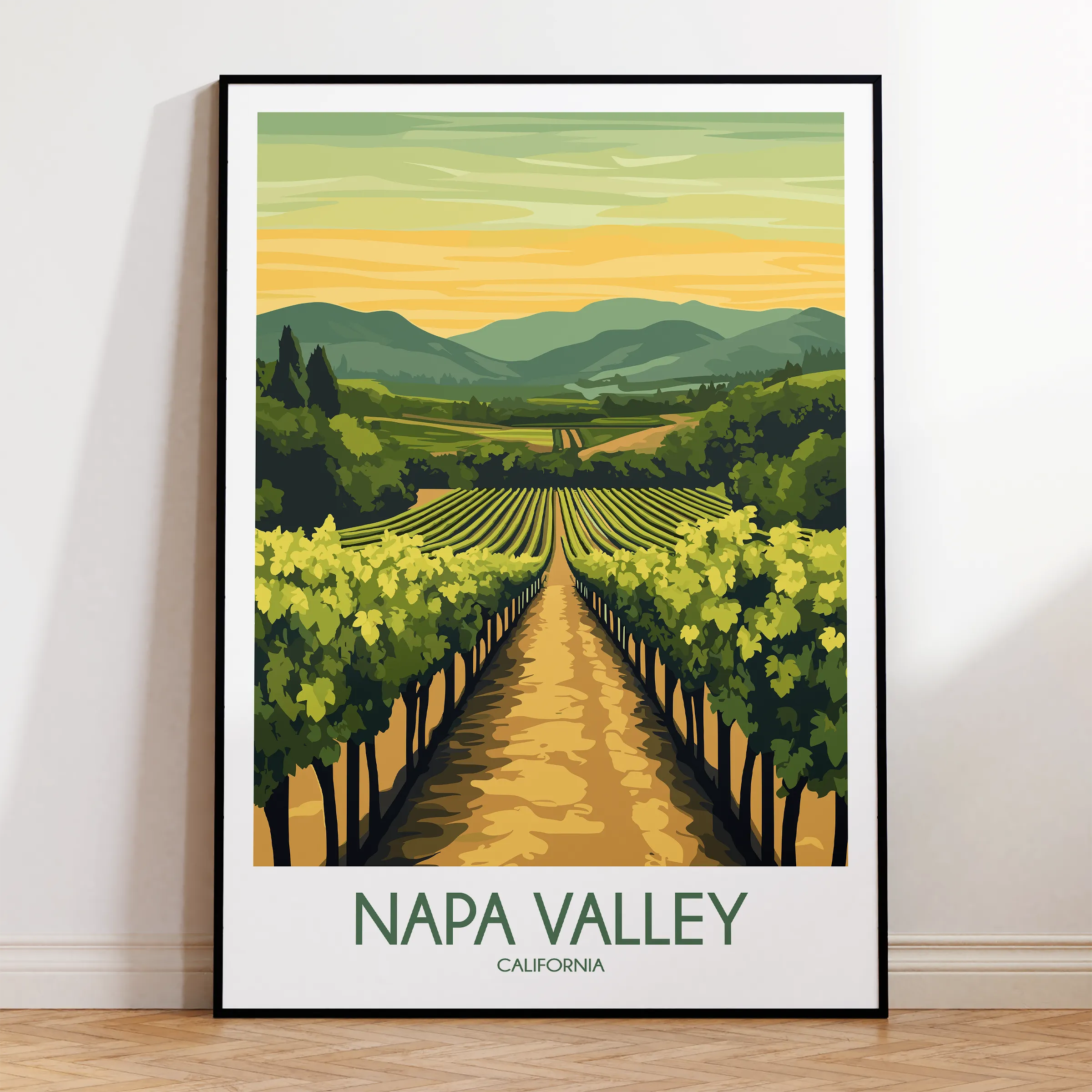 Napa Valley Vineyard Scenic Landscape Art