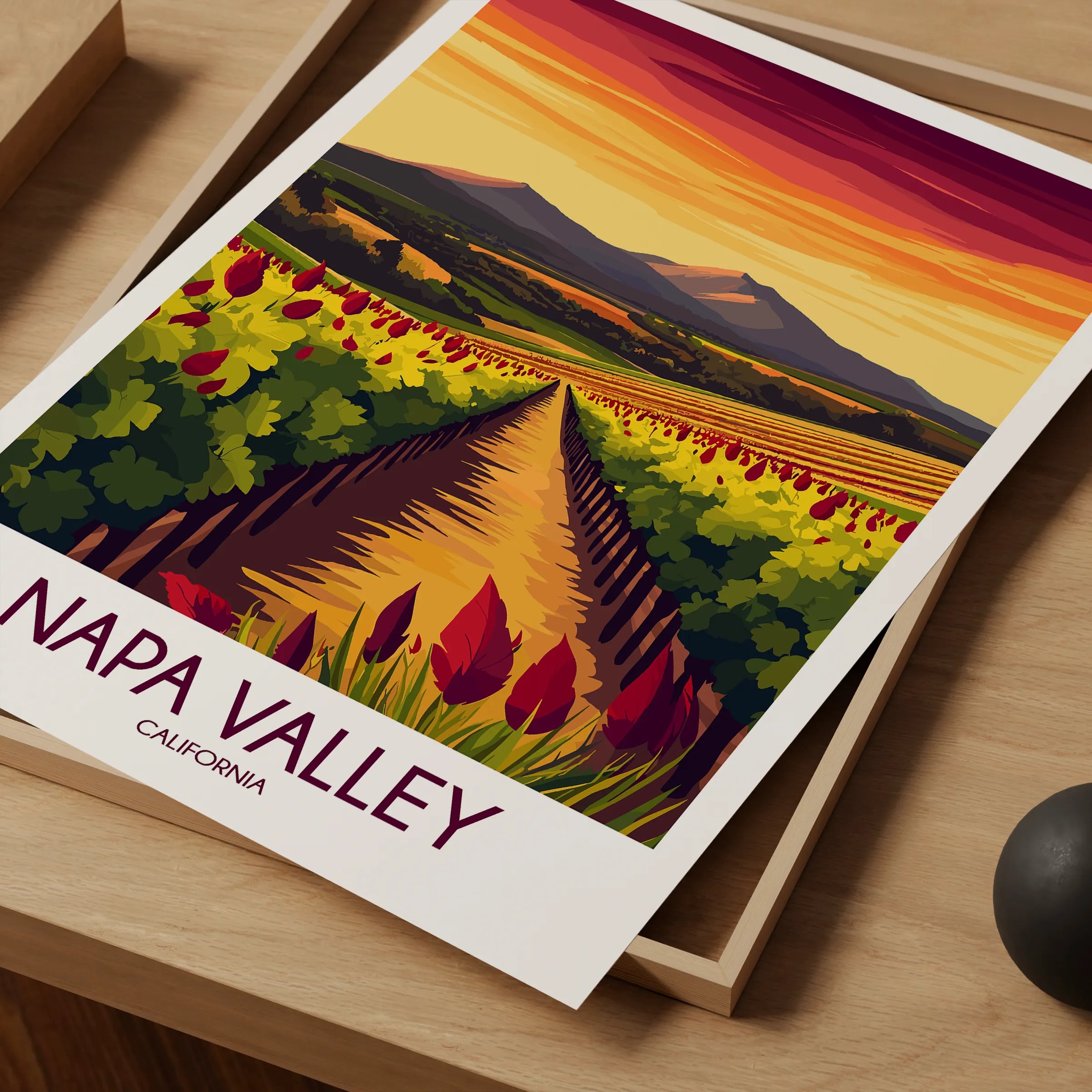 Napa Valley Vineyard Vintage Style Print