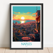 Naples Retro Travel Illustration