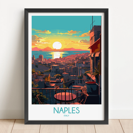 Naples Retro Travel Illustration