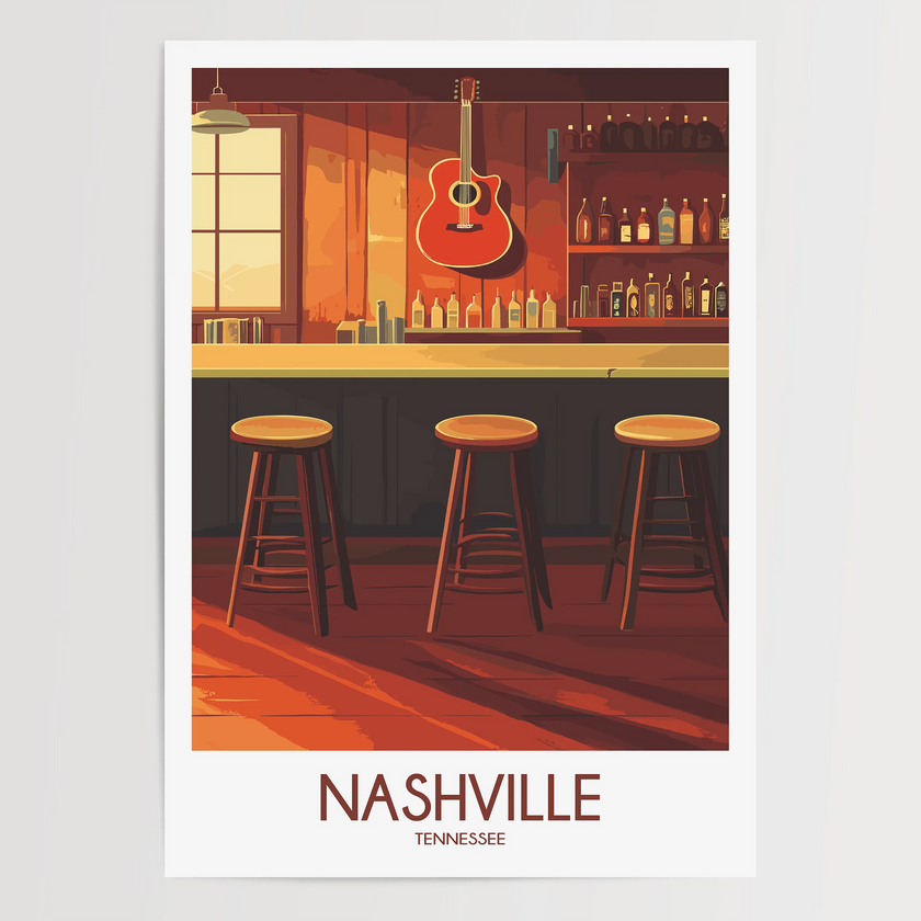 Nashville Modern Travel Poster