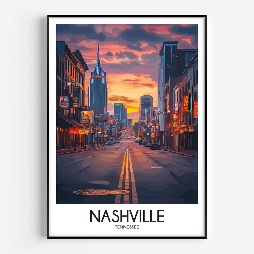 Nashville Retro Travel Illustration