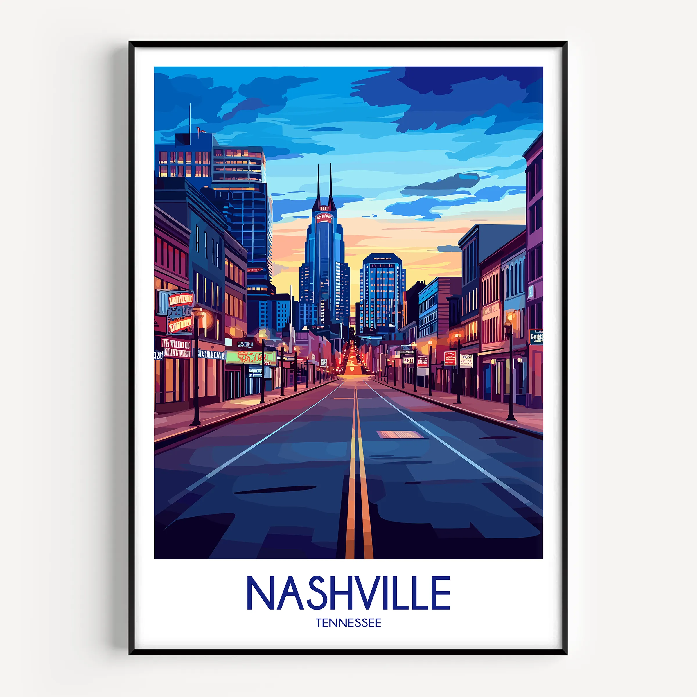 Nashville Retro Travel Illustration