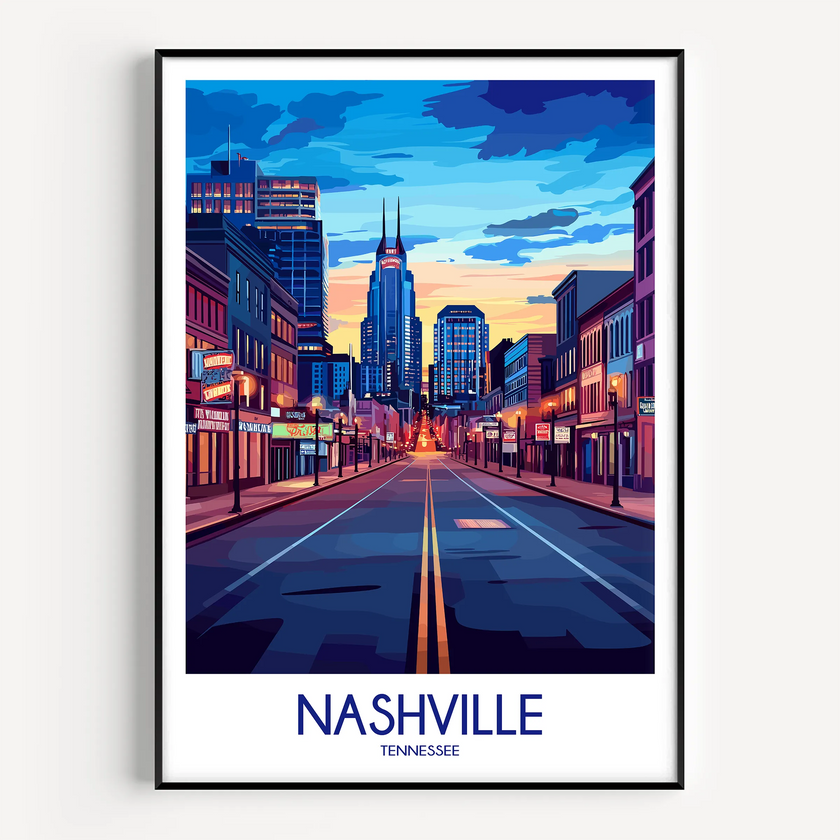 Nashville Retro Travel Illustration