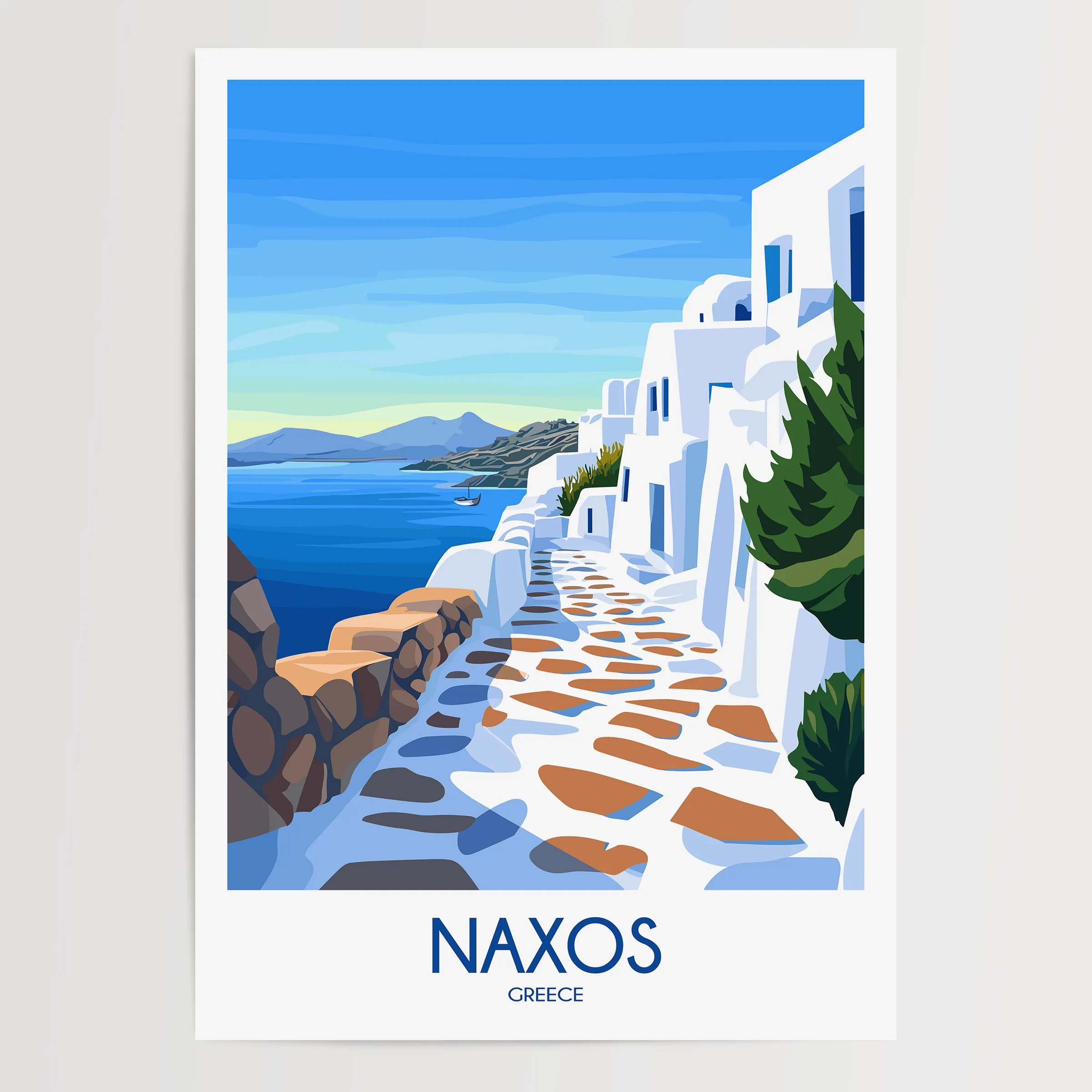 Naxos Retro Travel Illustration