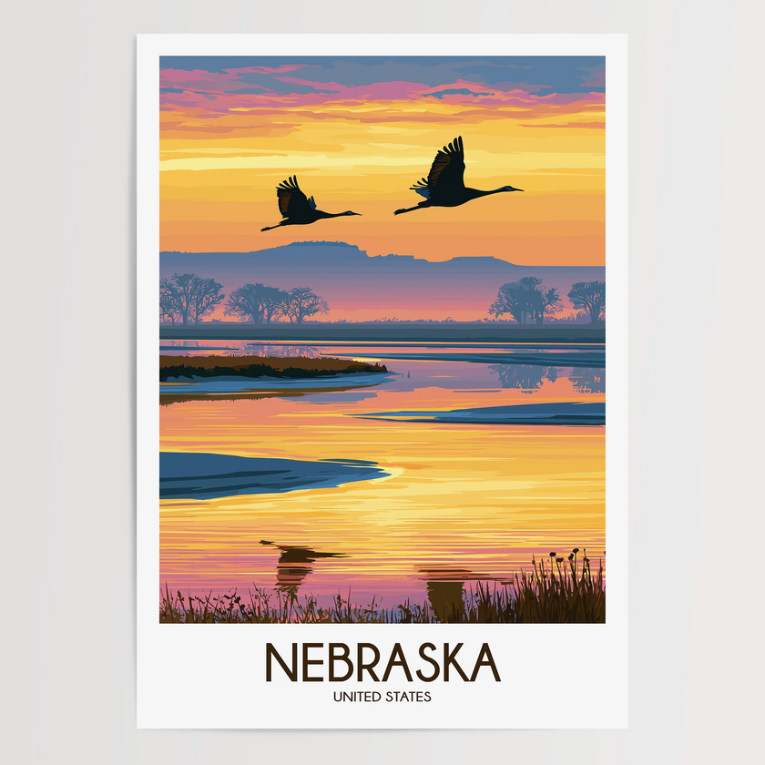 Nebraska Minimalist Wall Art