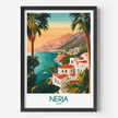 Nerja Retro Travel Illustration