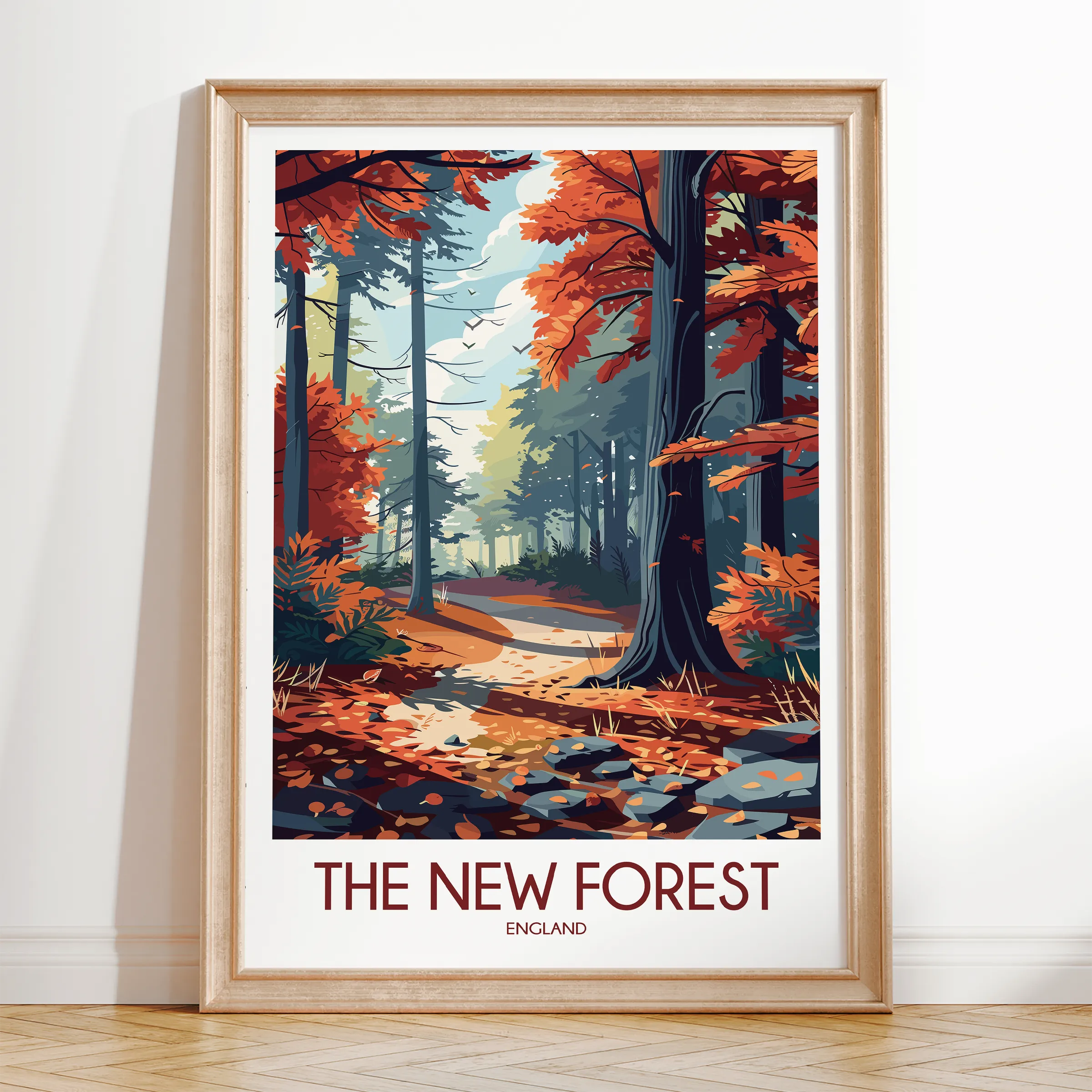 New Forest Modern Travel Poster