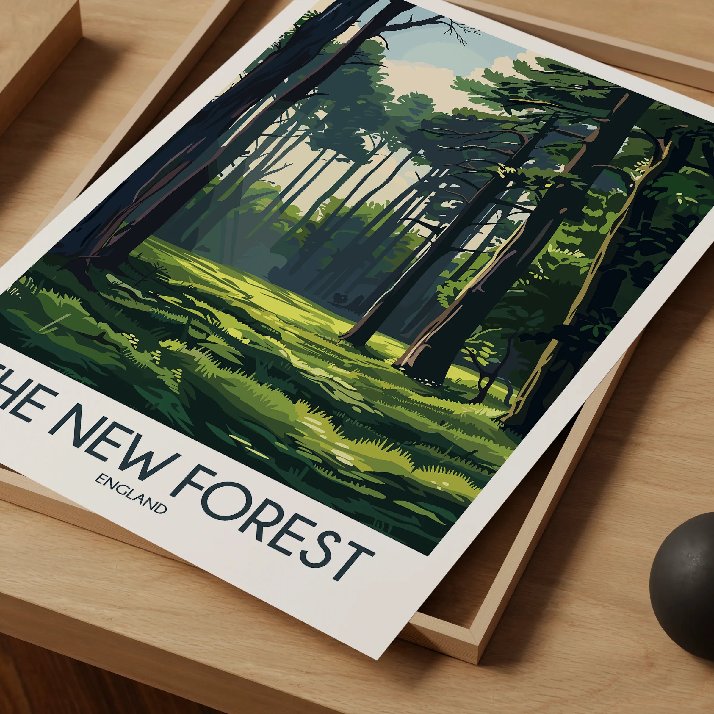 New Forest Retro Travel Illustration