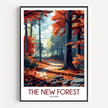 New Forest Retro Travel Illustration