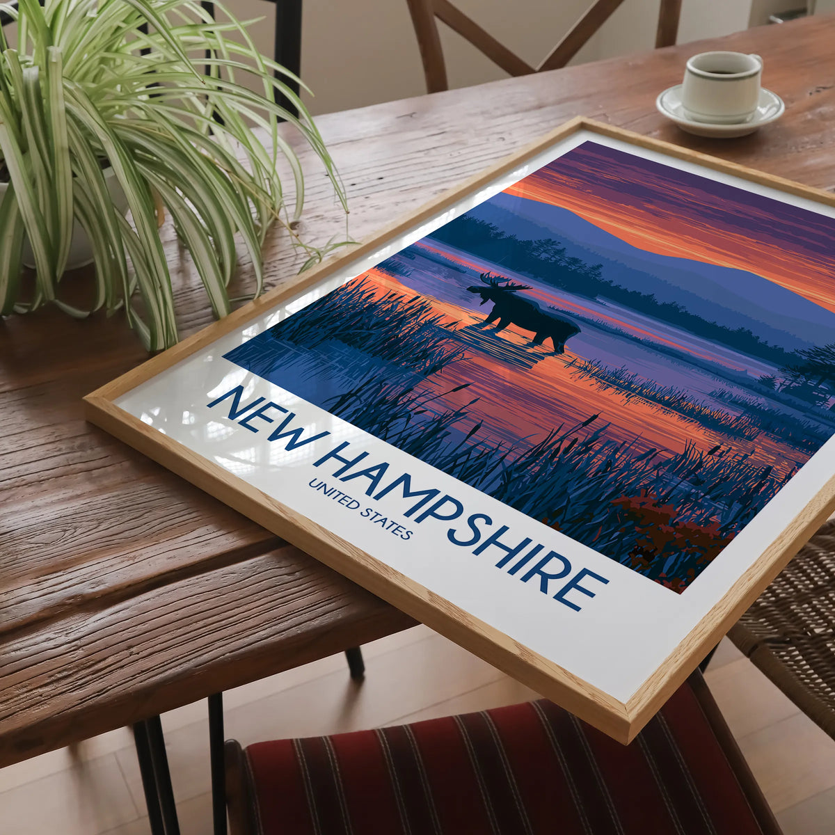 New Hampshire Retro Travel Illustration