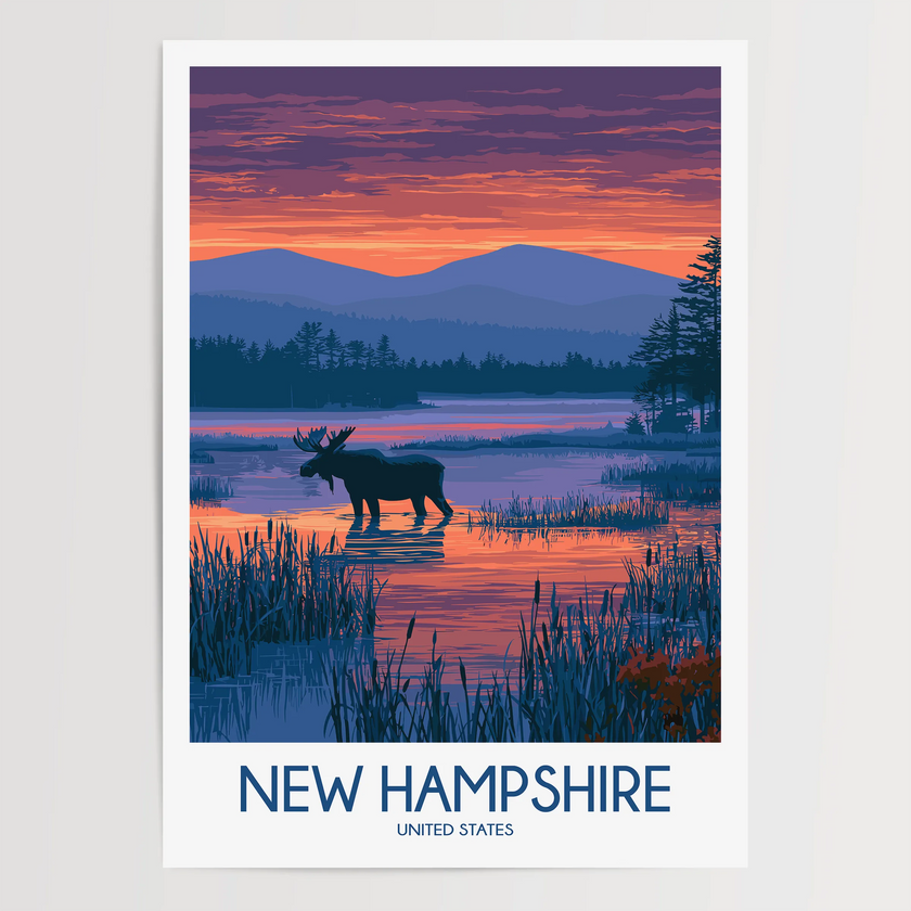 New Hampshire Vintage Style Print