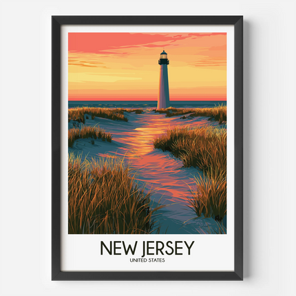 New Jersey Vintage Style Print