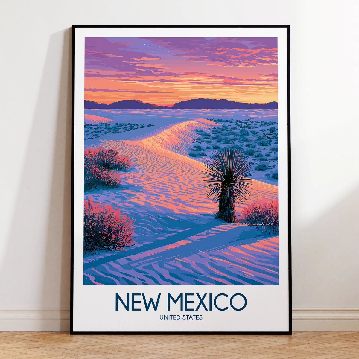 New Mexico Retro Travel Illustration
