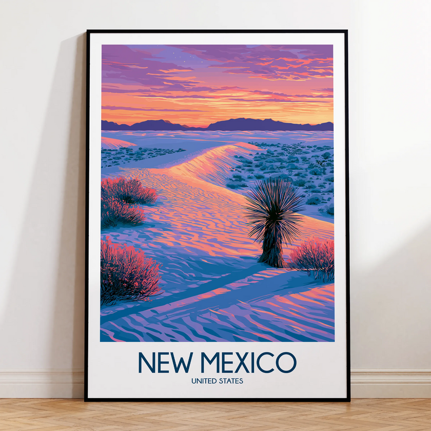 New Mexico Retro Travel Illustration