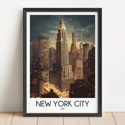 New York City Retro Travel Illustration