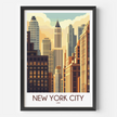 New York City Retro Travel Illustration