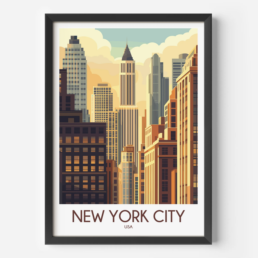 New York City Retro Travel Illustration