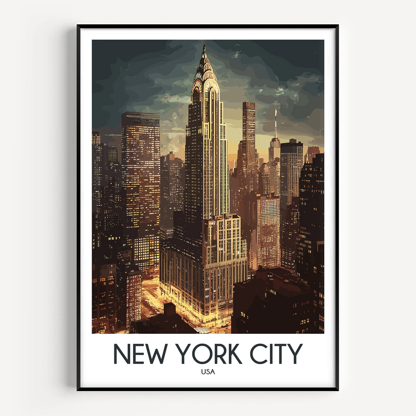 New York City Vintage Style Print