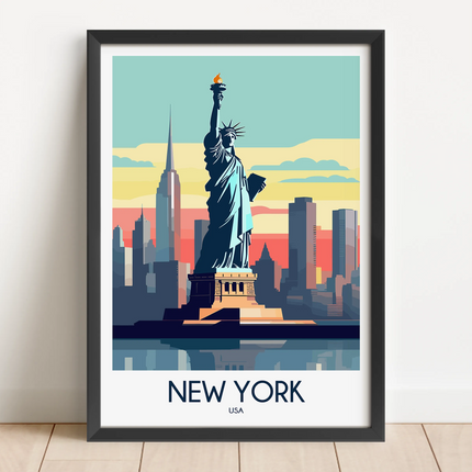 New York Retro Travel Illustration